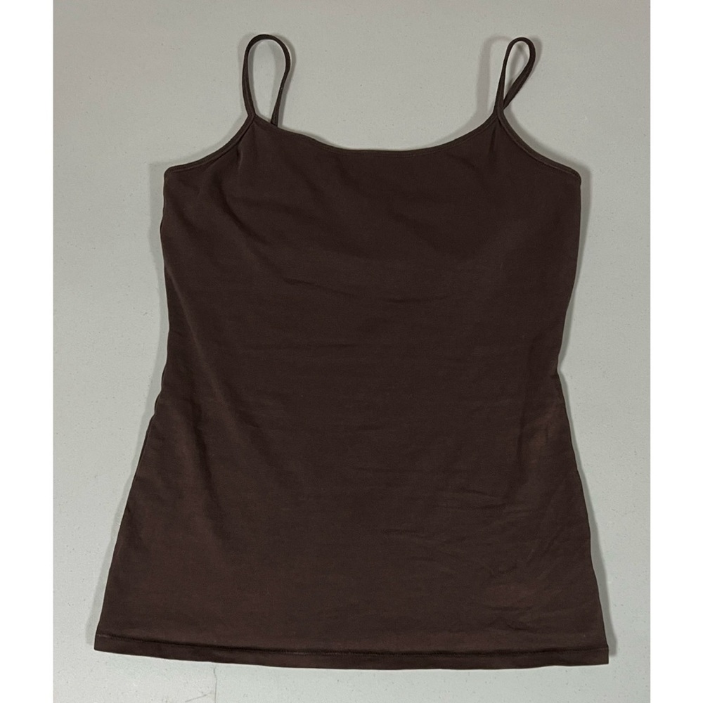 Express Brown Solid Shelf-Bra Cami Camisole Tank … - image 2